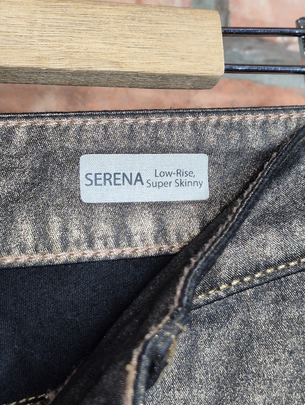 Mavi Serena Copper Coated Jeans Metallic Bronze Low Rise Super Skinny Y2K 28 - Picture 11 of 15